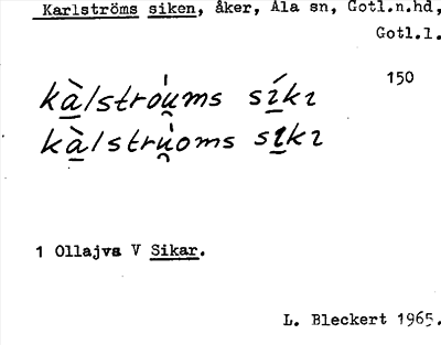 Bild på arkivkortet för arkivposten Karlströms siken