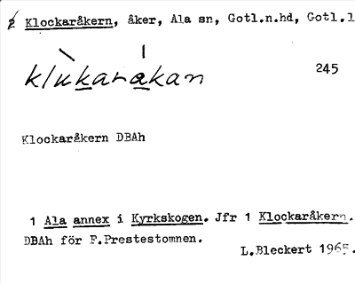 Bild på arkivkortet för arkivposten Klockaråkern