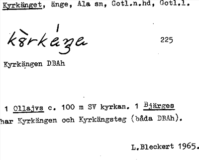 Bild på arkivkortet för arkivposten Kyrkänget
