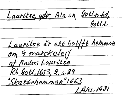 Bild på arkivkortet för arkivposten Lauritse