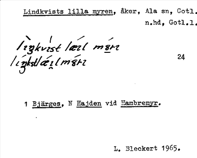 Bild på arkivkortet för arkivposten Lindkvists lilla myren