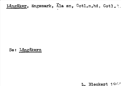 Bild på arkivkortet för arkivposten Långåker