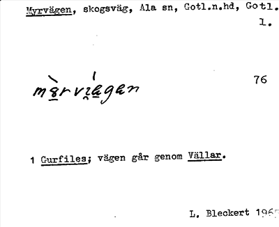 Bild på arkivkortet för arkivposten Myrvägen