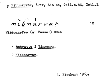 Bild på arkivkortet för arkivposten Nibbnarvar