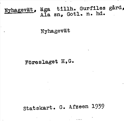 Bild på arkivkortet för arkivposten Nyhagevät