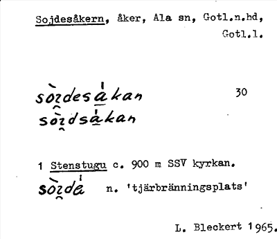 Bild på arkivkortet för arkivposten Sojdesåkern