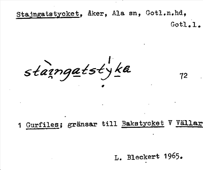 Bild på arkivkortet för arkivposten Stajngatstycket