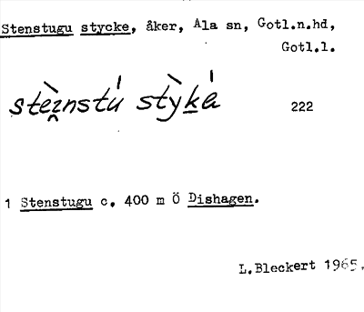 Bild på arkivkortet för arkivposten Stenstugu stycke