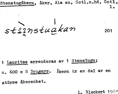 Bild på arkivkortet för arkivposten Stenstugåkern