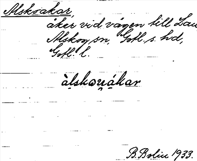 Bild på arkivkortet för arkivposten Alskoakar