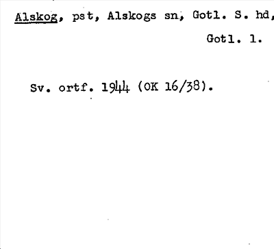 Bild på arkivkortet för arkivposten Alskog