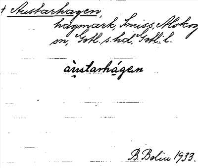 Bild på arkivkortet för arkivposten Austarhagen