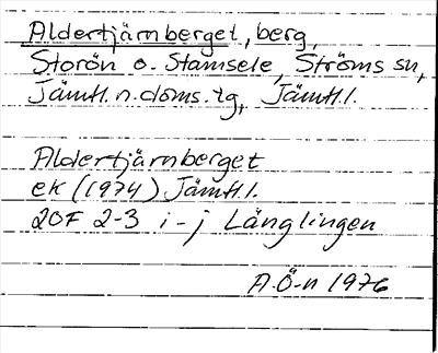 Bild på arkivkortet för arkivposten Aldertjärnberget