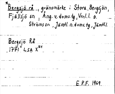 Bild på arkivkortet för arkivposten *Bergsjö rå