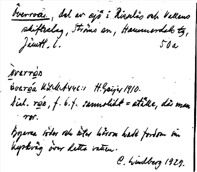 Bild på arkivkortet för arkivposten Överroa