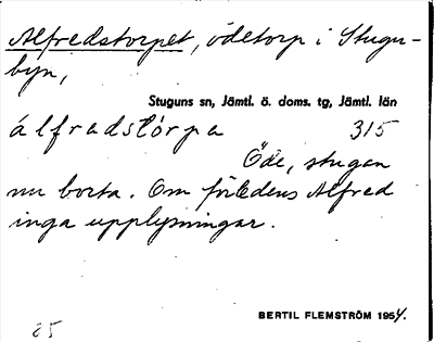 Bild på arkivkortet för arkivposten Alfredstorpet