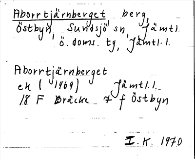 Bild på arkivkortet för arkivposten Aborrtjärnberget