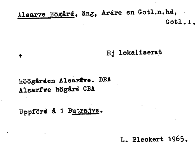 Bild på arkivkortet för arkivposten Alsarve Högård