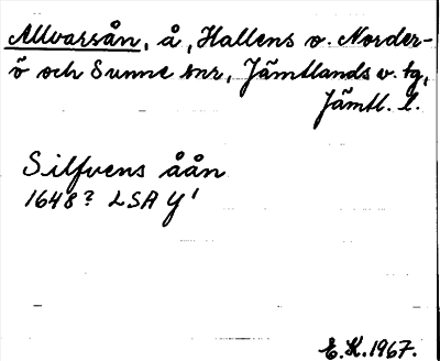 Bild på arkivkortet för arkivposten Allvarsån