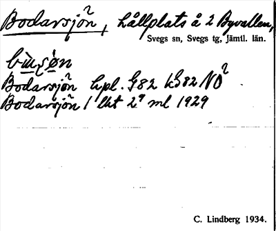 Bild på arkivkortet för arkivposten Bodarsjön
