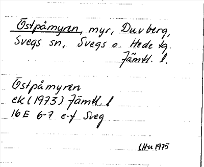 Bild på arkivkortet för arkivposten Östpåmyren