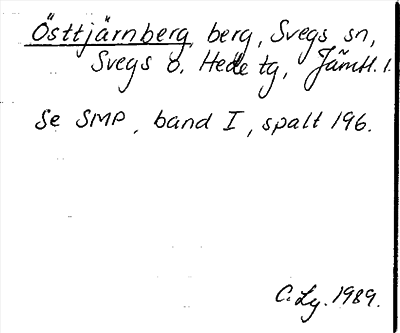 Bild på arkivkortet för arkivposten Östtjärnberg