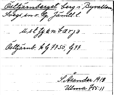 Bild på arkivkortet för arkivposten Östtjärnberget