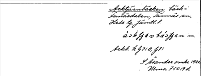 Bild på arkivkortet för arkivposten Acktjärnbäcken