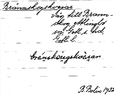 Bild på arkivkortet för arkivposten Brännskogskvejar
