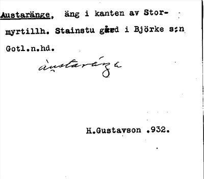 Bild på arkivkortet för arkivposten Austaränge
