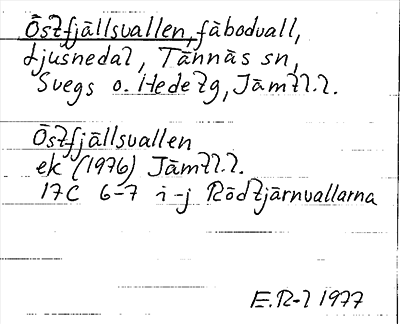 Bild på arkivkortet för arkivposten Östfjällsvallen