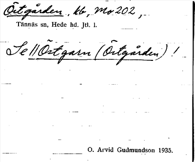 Bild på arkivkortet för arkivposten Östgården