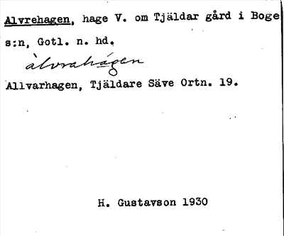 Bild på arkivkortet för arkivposten Alvrehagen