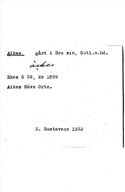 Bild på arkivkortet för arkivposten Aikes