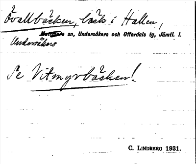 Bild på arkivkortet för arkivposten Övallbäcken, se Vitmyrbäcken