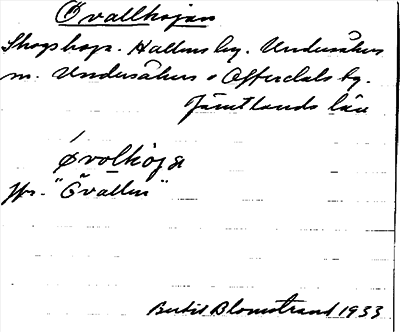 Bild på arkivkortet för arkivposten Øvallkojan