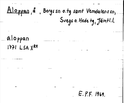 Bild på arkivkortet för arkivposten Aloppan