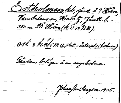 Bild på arkivkortet för arkivposten Östholmen