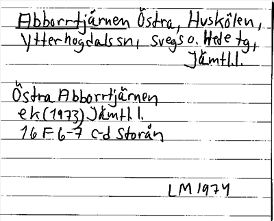 Bild på arkivkortet för arkivposten Abborrtjärnen, Östra