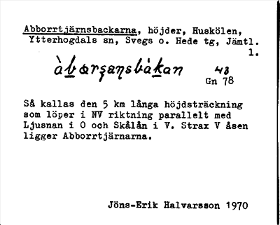 Bild på arkivkortet för arkivposten Abborrtjärnsbackarna