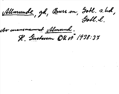 Bild på arkivkortet för arkivposten Allmunde