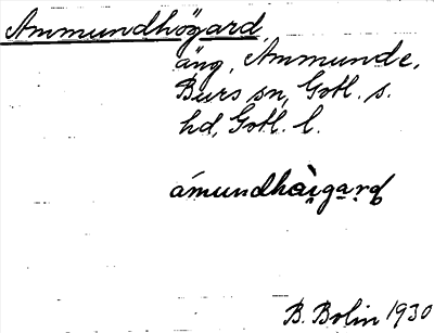 Bild på arkivkortet för arkivposten Ammundhögard