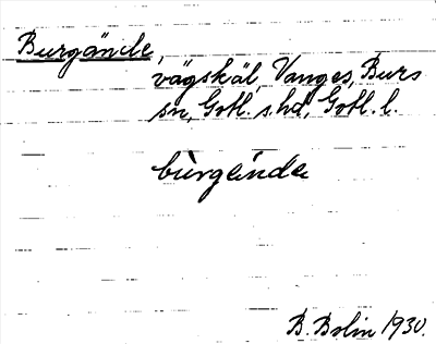 Bild på arkivkortet för arkivposten Burgände