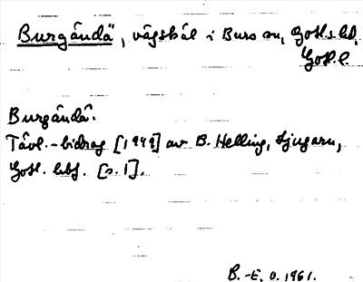 Bild på arkivkortet för arkivposten Burgändä