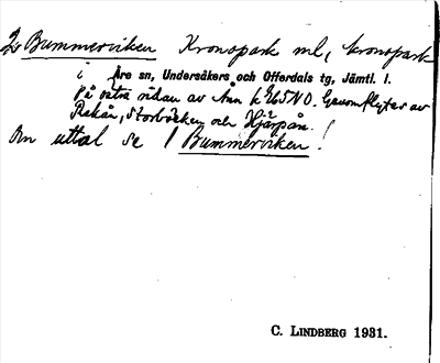 Bild på arkivkortet för arkivposten Bummerviken