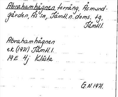Bild på arkivkortet för arkivposten Abrahamhägnen