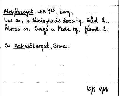 Bild på arkivkortet för arkivposten Aksjöberget, se Acksjöberget, Stora