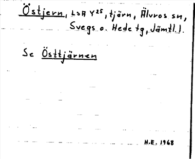 Bild på arkivkortet för arkivposten Östjern, se Östtjärnen