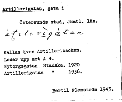 Bild på arkivkortet för arkivposten Artillerigatan