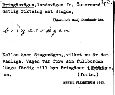 Bild på arkivkortet för arkivposten Bringåsvägen